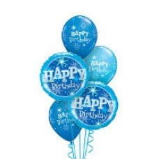 Blue Sparkles Happy Birthday Balloon Gift